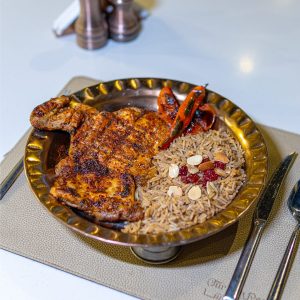 Half grilled chicken